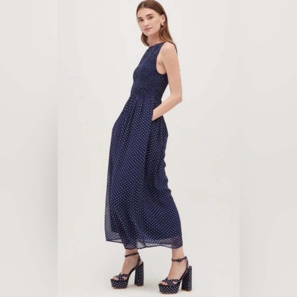 Hill House Navy Blue Polka Dot Cosima Dress - Picture 2 of 11
